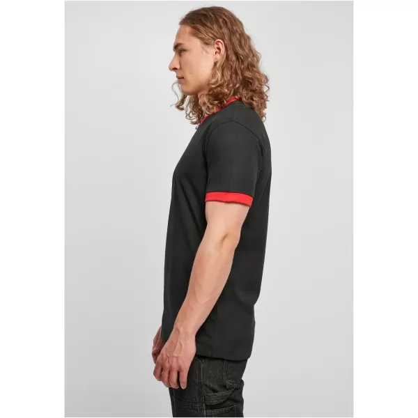  Pánské triko BY BASIC BB022 BLACK/CITY RED 