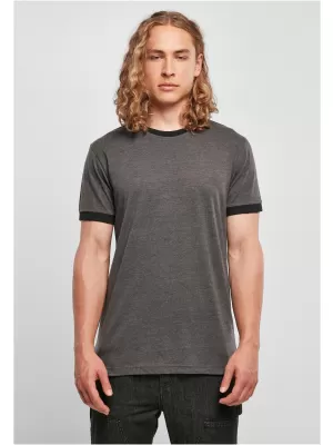 Pánské triko BY BASIC BB022 CHARCOAL/BLACK