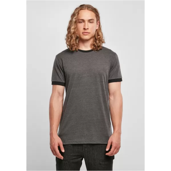  Pánské triko BY BASIC BB022 CHARCOAL/BLACK 