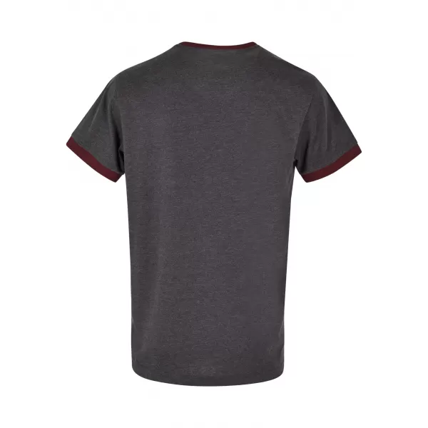  Pánské triko BY BASIC BB022 CHARCOAL/CHERRY 