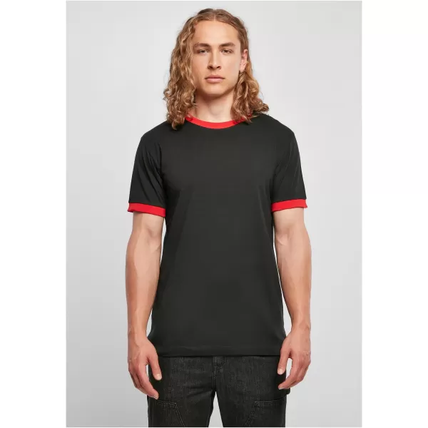  Pánské triko BY BASIC BB022 BLACK/CITY RED 