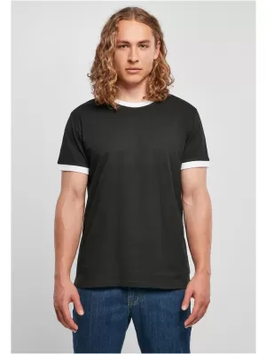 Pánské triko BY BASIC BB022 BLACK/WHITE