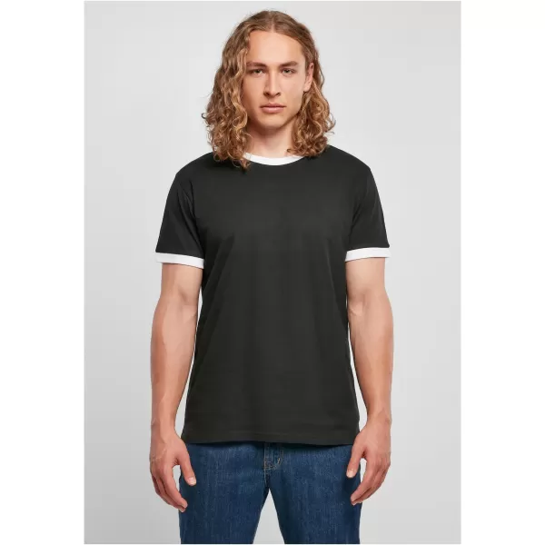  Pánské triko BY BASIC BB022 BLACK/WHITE 
