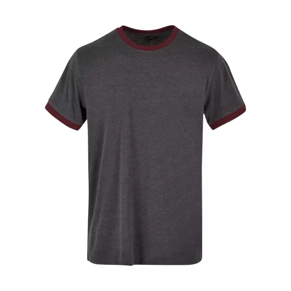  Pánské triko BY BASIC BB022 CHARCOAL/CHERRY 