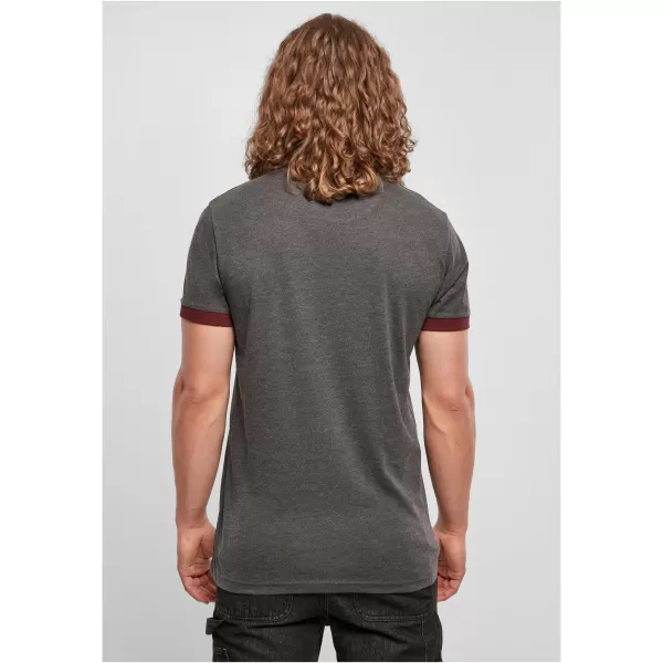  Pánské triko BY BASIC BB022 CHARCOAL/CHERRY 