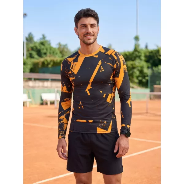  Pánské funkční kompresní tričko s dlouhým rukávem premium ALTISPORT VOJ/ALM079TR03 ČERNOŽLUTÁ 