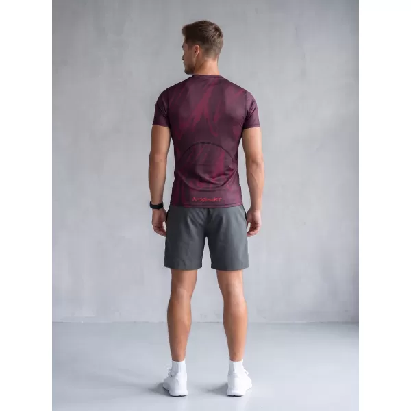  Pánské funkční kompresní triko s krátkým rukávem premium ALTISPORT VOJ/ALM072TR04 WINE-RED 