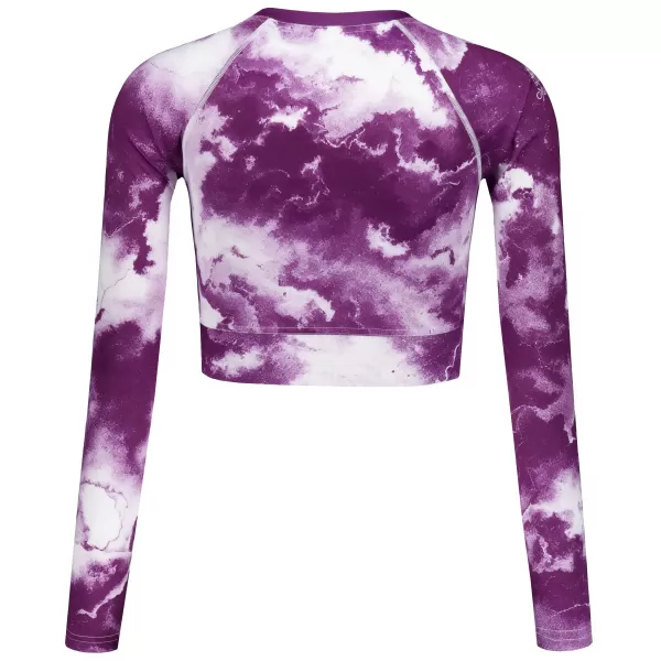  Dámský funkční crop top s dlouhým rukávem premium ALTISPORT VOJ/ALW066TR04 BÍLOFIALOVÁ 