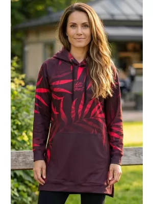 Dámská funkční prodloužená mikina premium ALTISPORT VOJ/ALW094MI03 WINE/RED