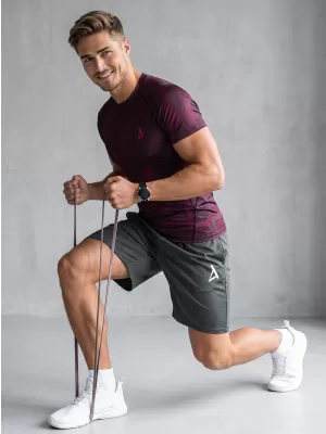 Pánské funkční kompresní triko s krátkým rukávem premium ALTISPORT VOJ/ALM072TR04 WINE-RED