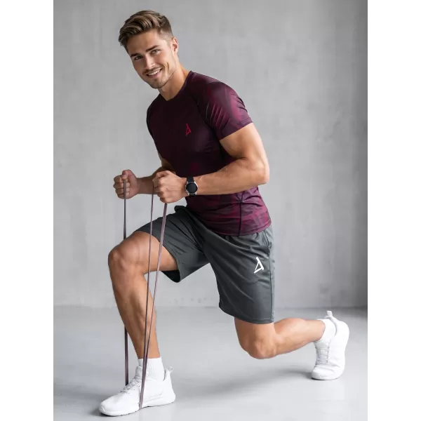  Pánské funkční kompresní triko s krátkým rukávem premium ALTISPORT VOJ/ALM072TR04 WINE-RED 