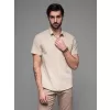 Pánská košile OMBRE OM-SHSS-0168 BEIGE