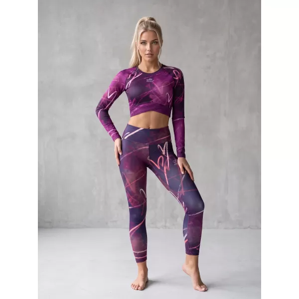  Dámský funkční crop top s dlouhým rukávem premium ALTISPORT VOJ/ALW082TR04 FIALOVÁ 