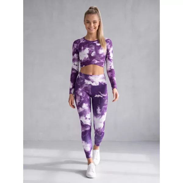  Dámský funkční crop top s dlouhým rukávem premium ALTISPORT VOJ/ALW066TR04 BÍLOFIALOVÁ 