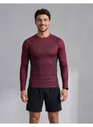 Pánské funkční kompresní tričko s dlouhým rukávem premium ALTISPORT VOJ/ALM095TR03 WINE-RED