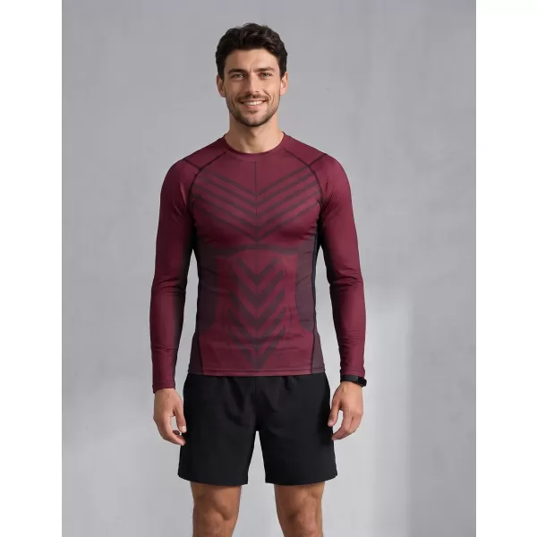  Pánské funkční kompresní tričko s dlouhým rukávem premium ALTISPORT VOJ/ALM095TR03 WINE-RED 