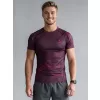 Pánské funkční kompresní triko s krátkým rukávem premium ALTISPORT VOJ/ALM072TR04 WINE-RED