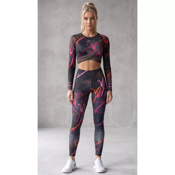  Dámský funkční crop top s dlouhým rukávem premium ALTISPORT VOJ/ALW082TR04 ČERNÁ 