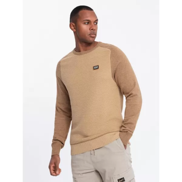  Pánský svetr OMBRE OM-SWSW-0121 BROWN 