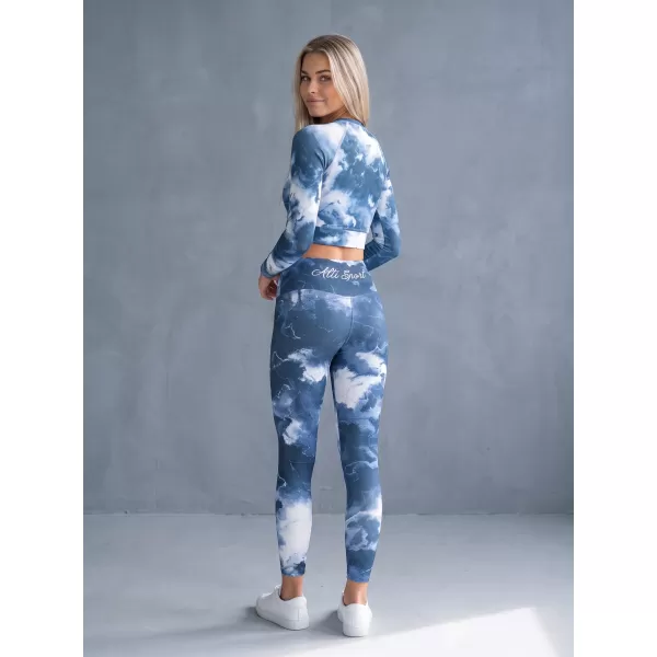  Dámský funkční crop top s dlouhým rukávem premium ALTISPORT VOJ/ALW066TR04 TMAVĚ MODRÁ 