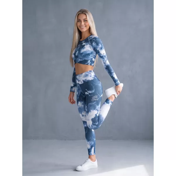  Dámský funkční crop top s dlouhým rukávem premium ALTISPORT VOJ/ALW066TR04 TMAVĚ MODRÁ 