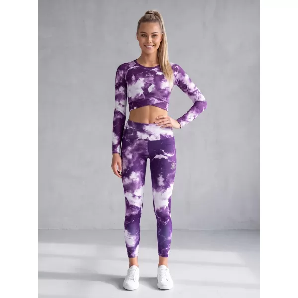  Dámský funkční crop top s dlouhým rukávem premium ALTISPORT VOJ/ALW066TR04 BÍLOFIALOVÁ 