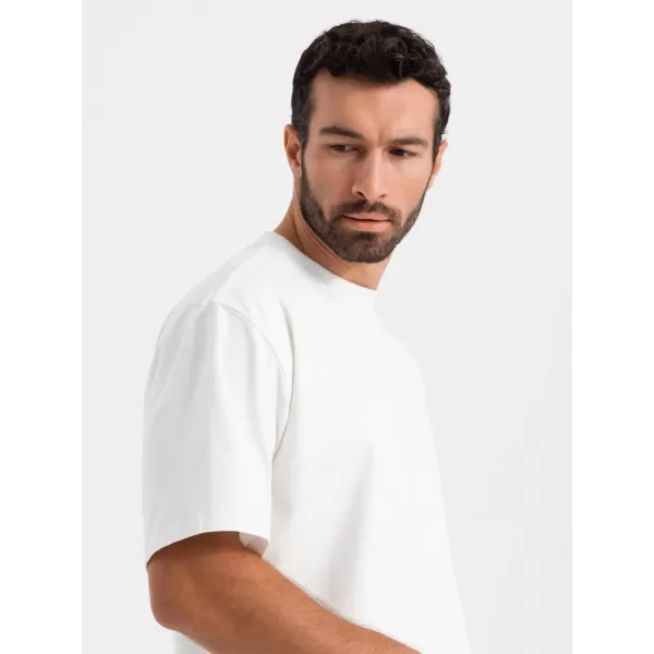  Pánské triko OMBRE OM-TSBC-0234 CREAM 
