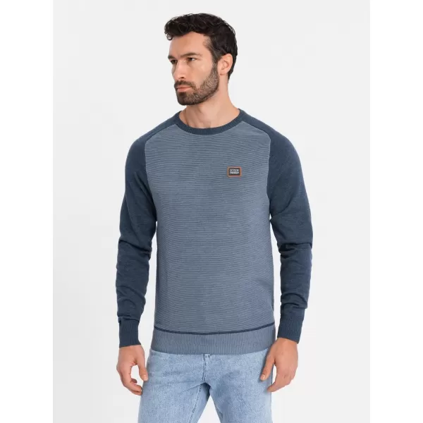  Pánský svetr OMBRE OM-SWSW-0121 NAVY BLUE 