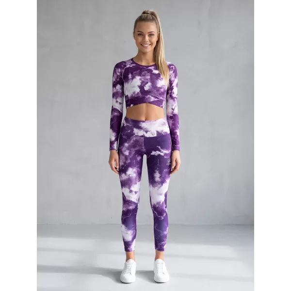  Dámský funkční crop top s dlouhým rukávem premium ALTISPORT VOJ/ALW066TR04 BÍLOFIALOVÁ 