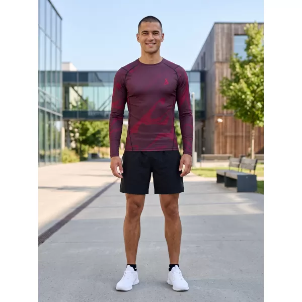  Pánské funkční kompresní tričko s dlouhým rukávem premium ALTISPORT VOJ/ALM072TR03 WINE-RED 