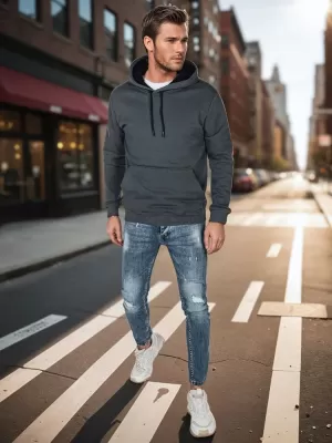 Pánská mikina DSTREET TMAVĚ ŠEDÁ