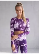Dámský funkční crop top s dlouhým rukávem premium ALTISPORT VOJ/ALW066TR04 BÍLOFIALOVÁ