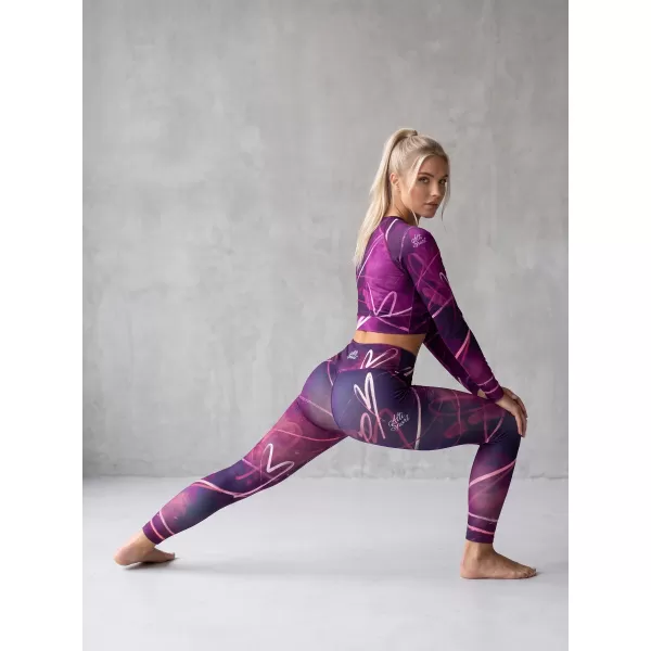  Dámský funkční crop top s dlouhým rukávem premium ALTISPORT VOJ/ALW082TR04 FIALOVÁ 