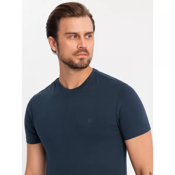  Pánské triko OMBRE OM-TSBS-0232 WHITE/NAVY 