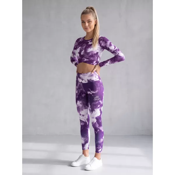  Dámský funkční crop top s dlouhým rukávem premium ALTISPORT VOJ/ALW066TR04 BÍLOFIALOVÁ 