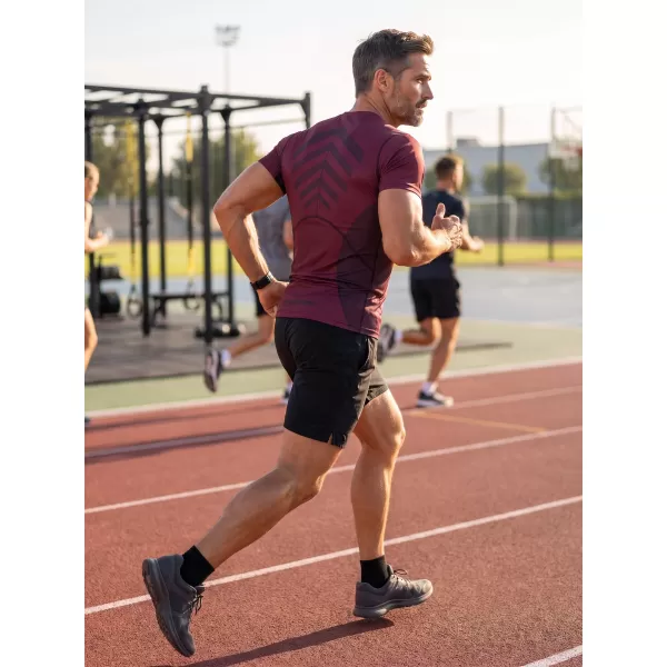  Pánské funkční kompresní triko s krátkým rukávem premium ALTISPORT VOJ/ALM095TR04 WINE-RED 