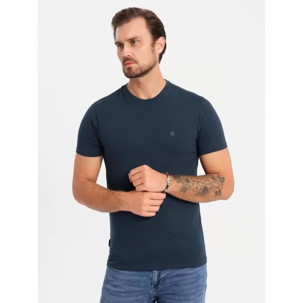  Pánské triko OMBRE OM-TSBS-0232 WHITE/NAVY 