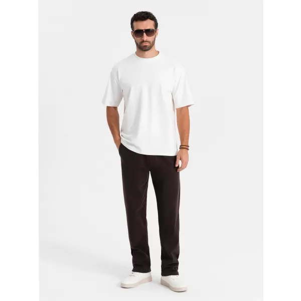  Pánské triko OMBRE OM-TSBC-0234 CREAM 