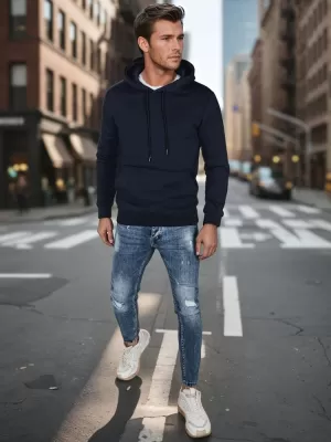 Pánská mikina DSTREET TMAVĚ MODRÁ