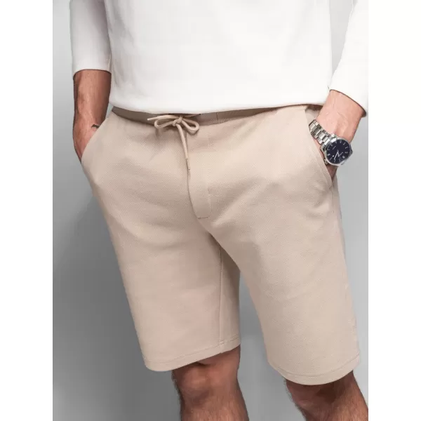  Pánské kraťasy OMBRE OM-SRCS-0168 BEIGE 