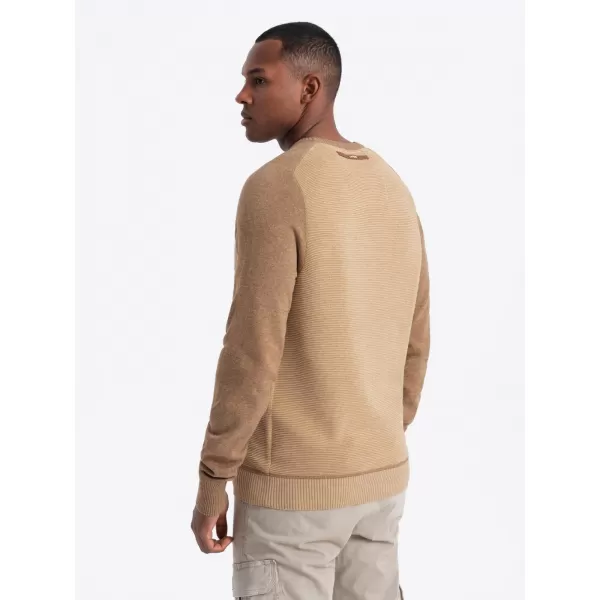  Pánský svetr OMBRE OM-SWSW-0121 BROWN 
