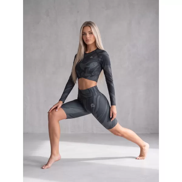  Dámský funkční crop top s dlouhým rukávem premium ALTISPORT VOJ/ALW072TR04 BLACK 