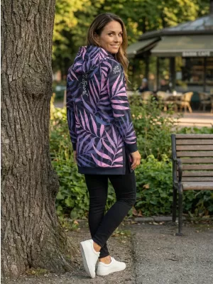 Dámská funkční prodloužená mikina premium ALTISPORT VOJ/ALW094MI03 ČERNÁ/FIALOVÁ