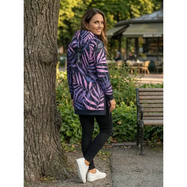  Dámská funkční prodloužená mikina premium ALTISPORT VOJ/ALW094MI03 ČERNÁ/FIALOVÁ 