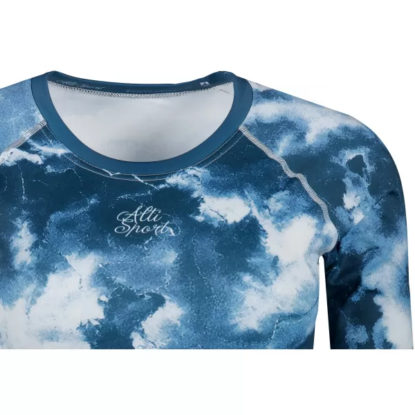  Dámský funkční crop top s dlouhým rukávem premium ALTISPORT VOJ/ALW066TR04 TMAVĚ MODRÁ 