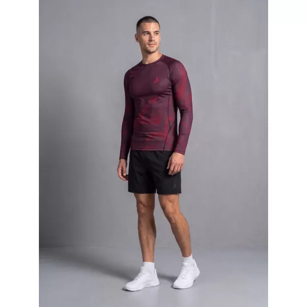  Pánské funkční kompresní tričko s dlouhým rukávem premium ALTISPORT VOJ/ALM072TR03 WINE-RED 