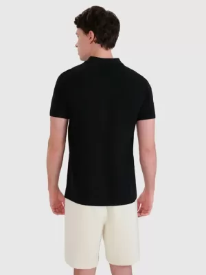 Pánské triko 4F 4FWMM00TPTSM366 DEEP BLACK