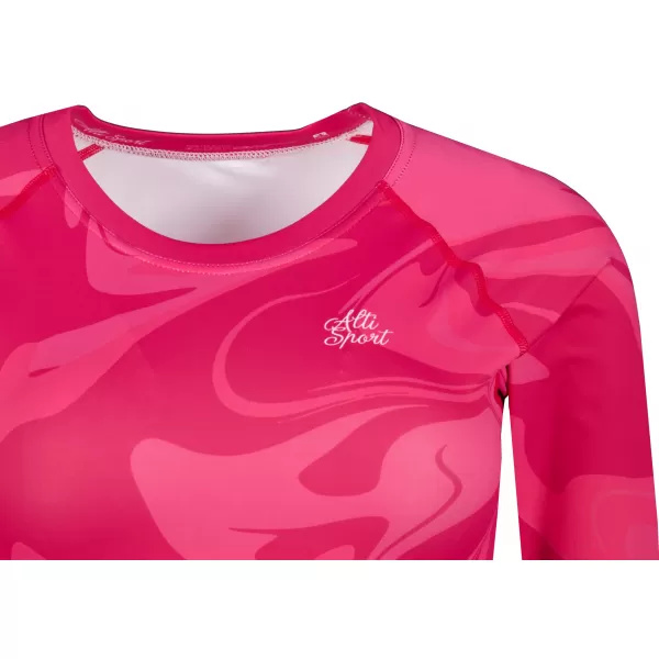  Dámský funkční crop top s dlouhým rukávem premium ALTISPORT VOJ/ALW072TR04 HOT-PINK 