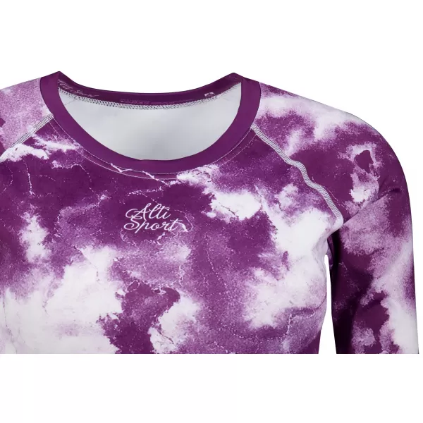 Dámský funkční crop top s dlouhým rukávem premium ALTISPORT VOJ/ALW066TR04 BÍLOFIALOVÁ 