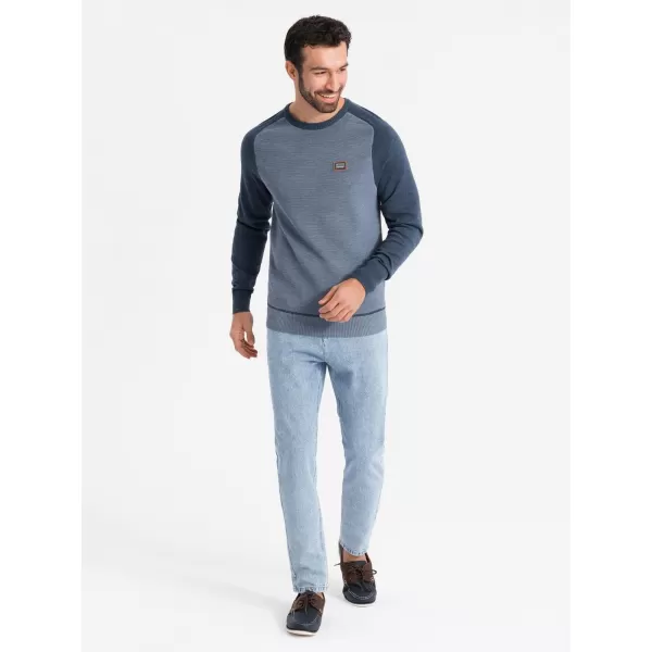  Pánský svetr OMBRE OM-SWSW-0121 NAVY BLUE 